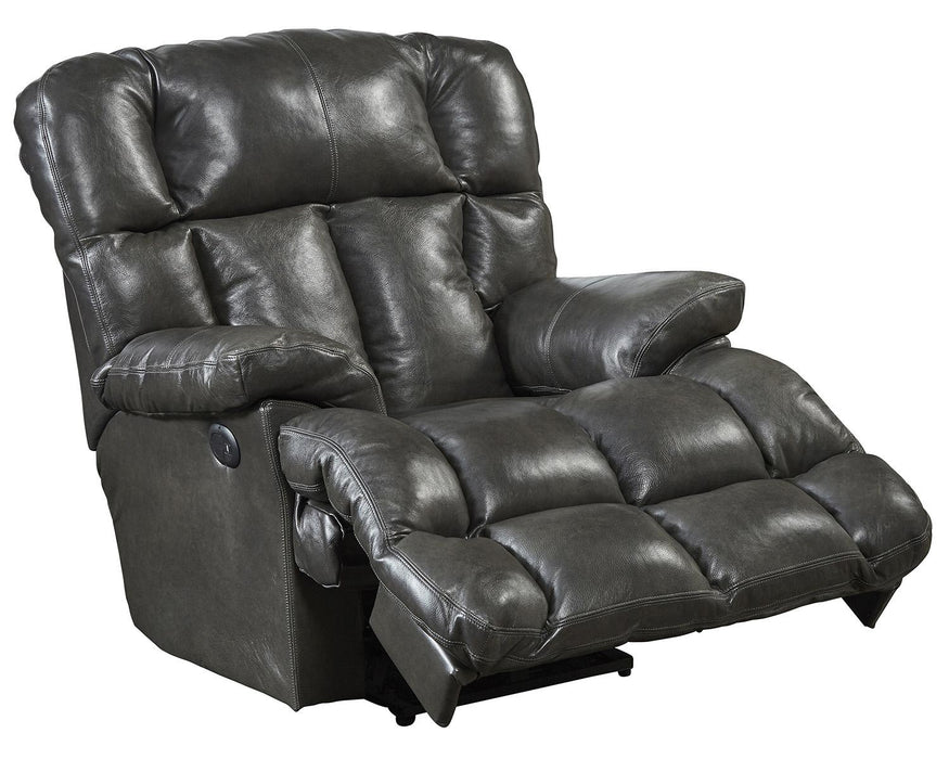 Catnapper Victor Chaise Rocker Recliner in Steel