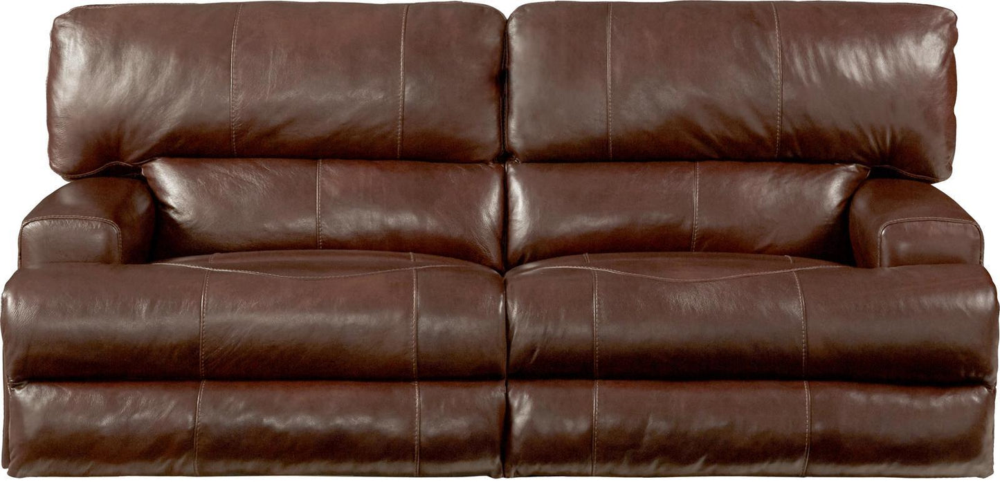 Catnapper Wembley Power Headrest with Lumbar Lay Flat Reclining Sofa in Walnut 764581
