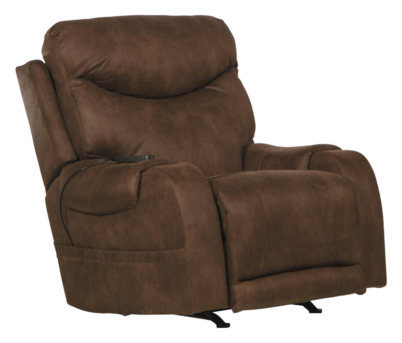 Recharger Power Rocker Recliner with Power Adjustable Headrest & Lumbar and CR3 Heat & Massage